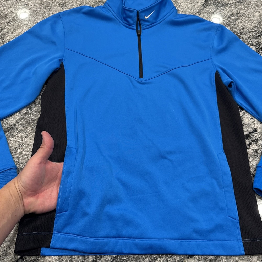 Nike Golf Tour Performance 1/4 Zip Men's Blue Long Sleeve Therma-Fit Size M #878 - Picture 5 of 12